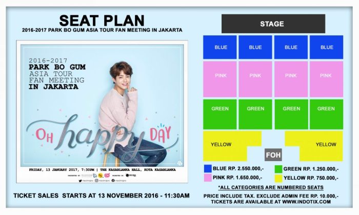 Rundown Fanmeeting Park Bo Gum Jakarta 2025 dan Jam Open Gate